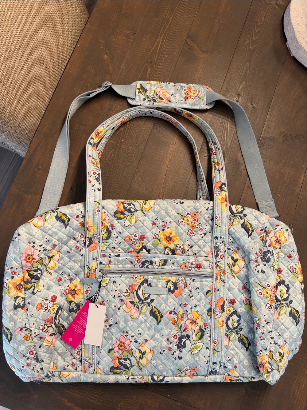 NWT Vera Bradley Lay Flat Travel Duffel in Floating Garden